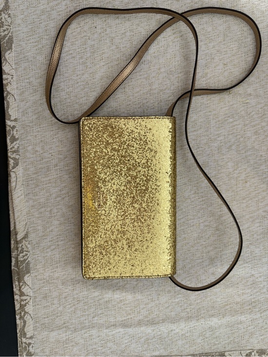 Coach Handbags - Coach Gold Glitter Crossbody Wallet - Women Bags